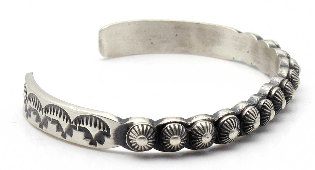 Navajo Silver Bracelet Featuring Hogan Beads