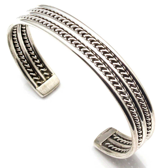 Load image into Gallery viewer, Navajo Sterling Silver Bracelet by E. Tahe
