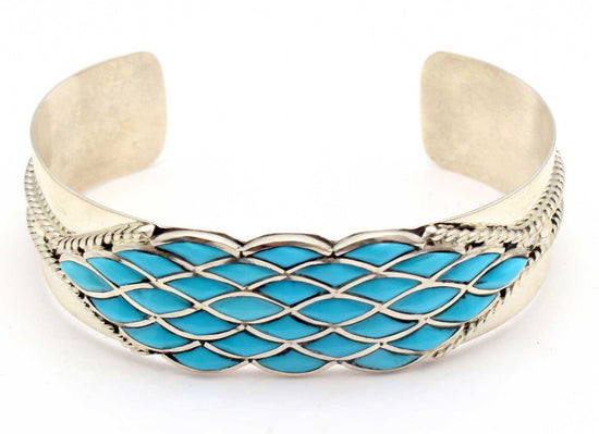 Load image into Gallery viewer, Zuni Turquoise Channel Inlay Bracelet by Chavez
