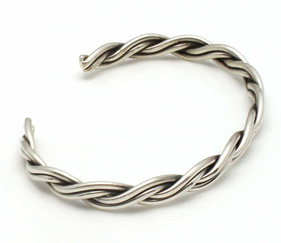 Load image into Gallery viewer, Braided Silver Wire Bracelet by Tahe
