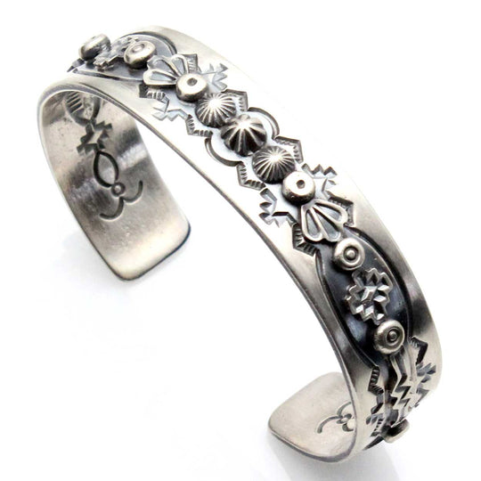 Stamped Silver Bracelet by Joe Tom