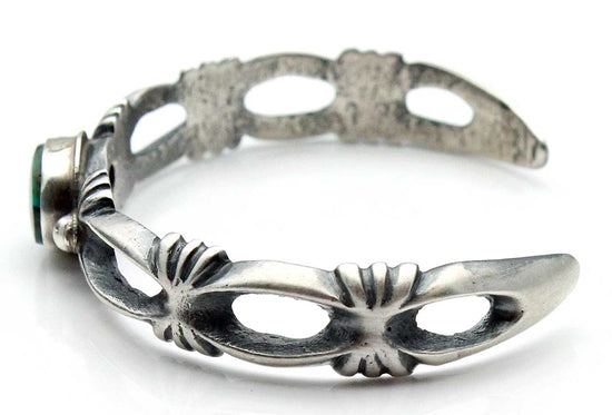 Navajo Silver Bracelet with Turquoise by Harrison Bitsui