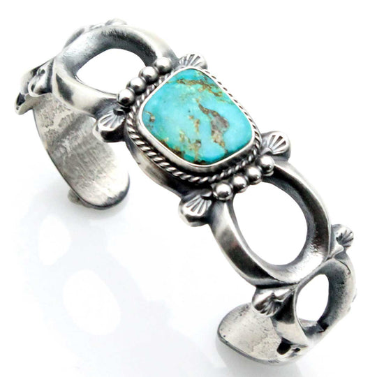 Cast Bracelet with Turquoise by Harrison Bitsui