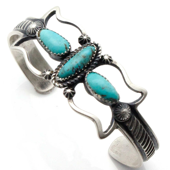 Load image into Gallery viewer, 3 Stone Turquoise Bracelet by Billah

