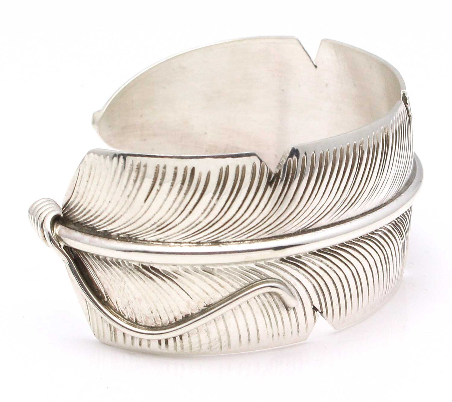Load image into Gallery viewer, Navajo Silver Feather Bracelet by Chris Charley

