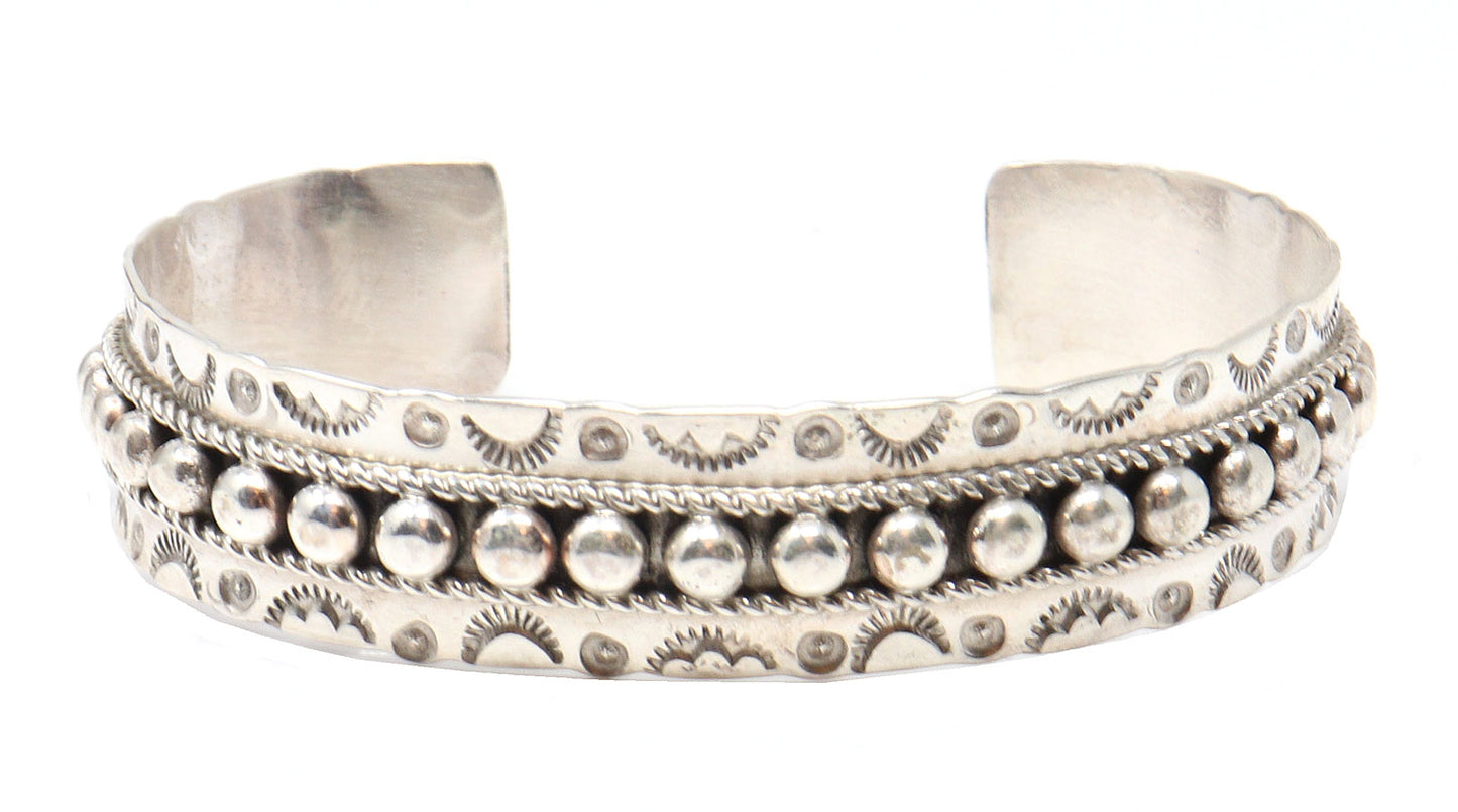 Sterling Silver Bead Cuff by Ukestine