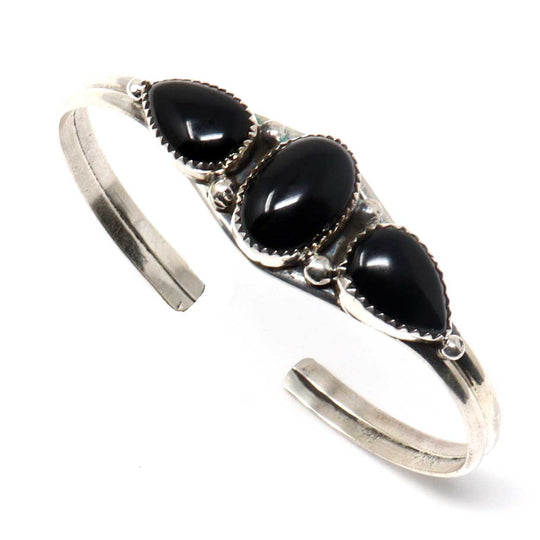 3 Stone Onyx Bracelet