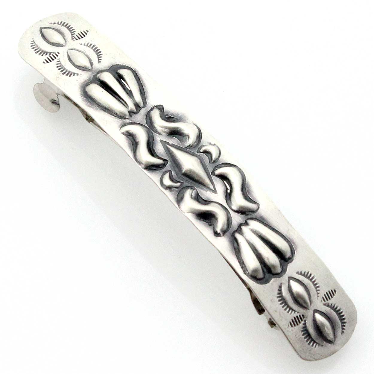 Load image into Gallery viewer, Navajo Stamped Silver Barrette
