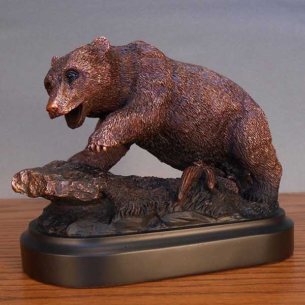 5 & 1/2" Bronze Bear on Rock