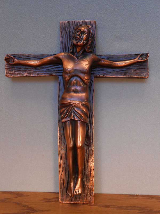 Load image into Gallery viewer, 10&amp;#39; Bronze Cross Wall Hanging
