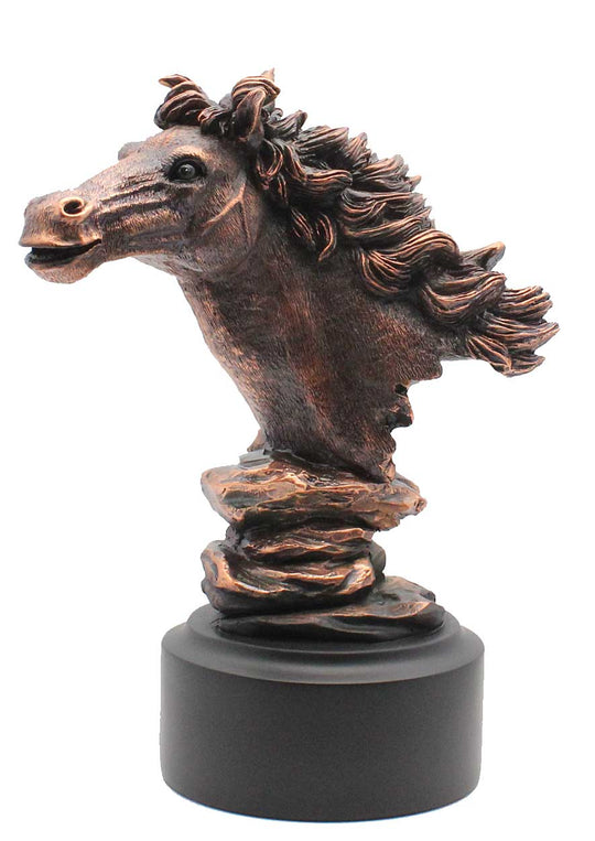 Patinated Copper Bronze Horse Head Statue