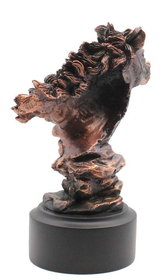 Patinated Copper Bronze Horse Head Statue