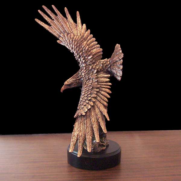 18" Bronze Eagle - Soaring in the air