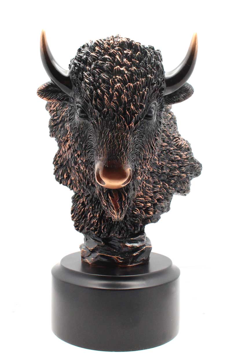 10" Bronze Buffalo Bust