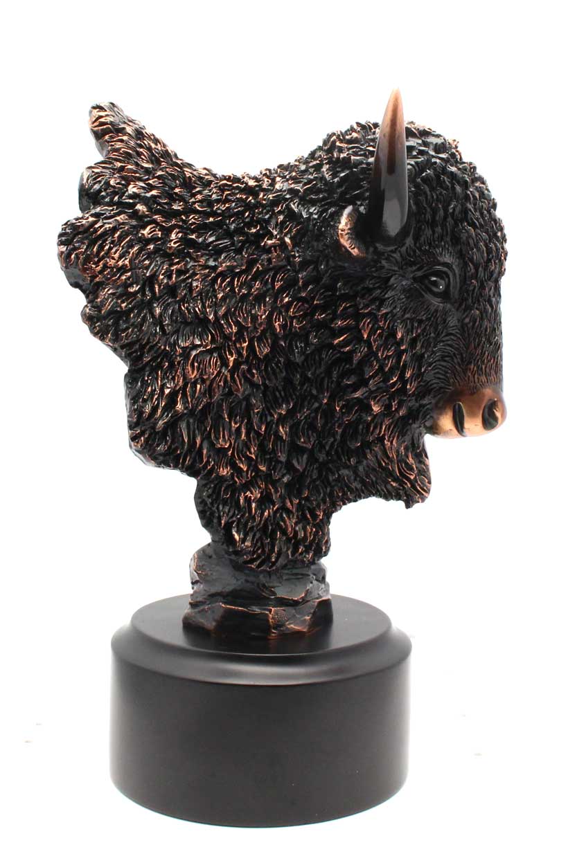 10" Bronze Buffalo Bust