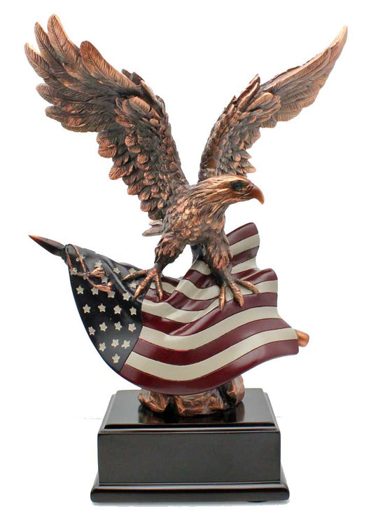 10" Eagle with American Flag