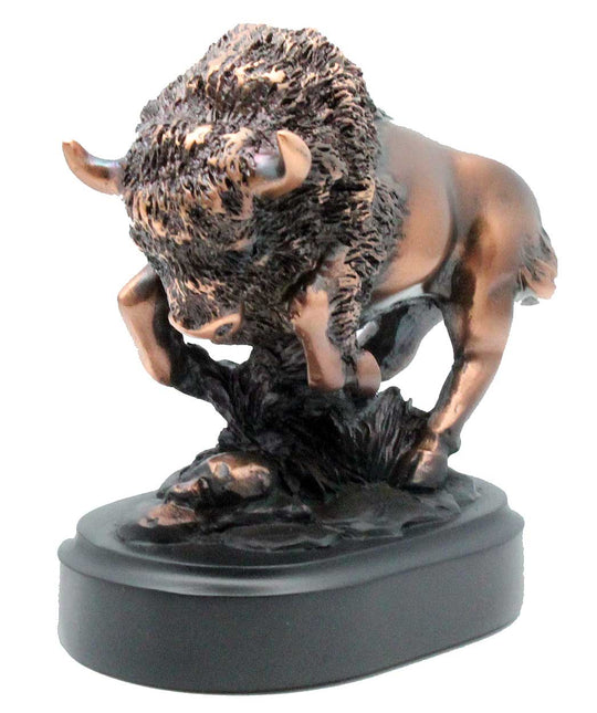 Small Charging Bronze Buffalo