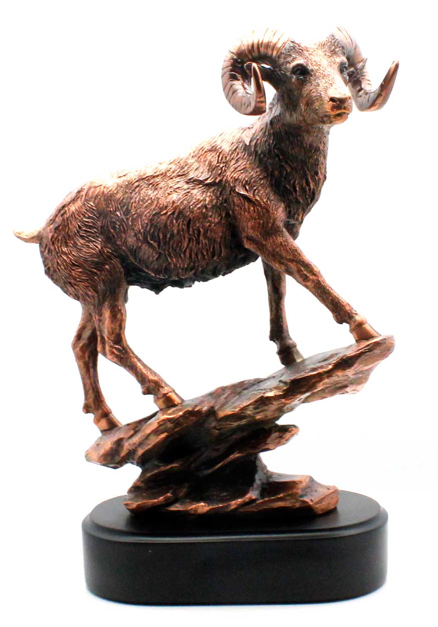 12" Tall American Big Horn Sheep Figurine | Sculpture | Statue