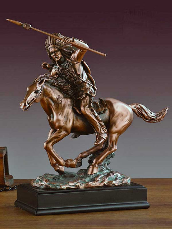 10" Warrior on Galloping Horse Figurine | Stature