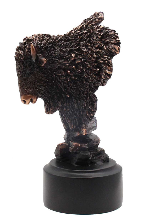 Load image into Gallery viewer, Bronze Buffalo Bust Figurine - Statue
