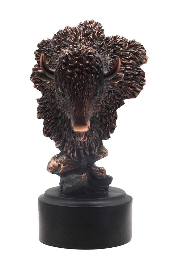 Load image into Gallery viewer, Bronze Buffalo Bust Figurine - Statue
