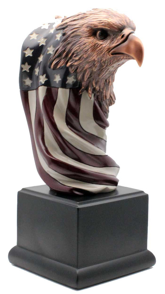 Medium Eagle Bust Wrapped In Flag