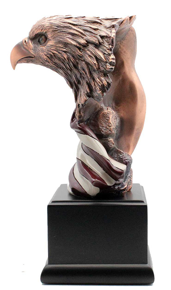 Medium Eagle Bust Wrapped In Flag