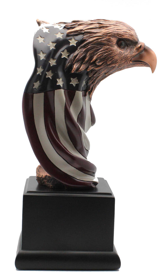 Medium Eagle Bust Wrapped In Flag