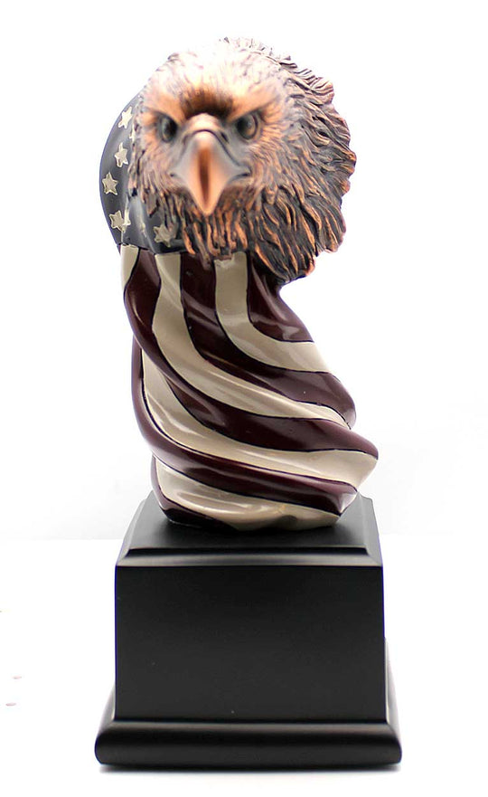 Small Eagle Bust Wrapped In Flag