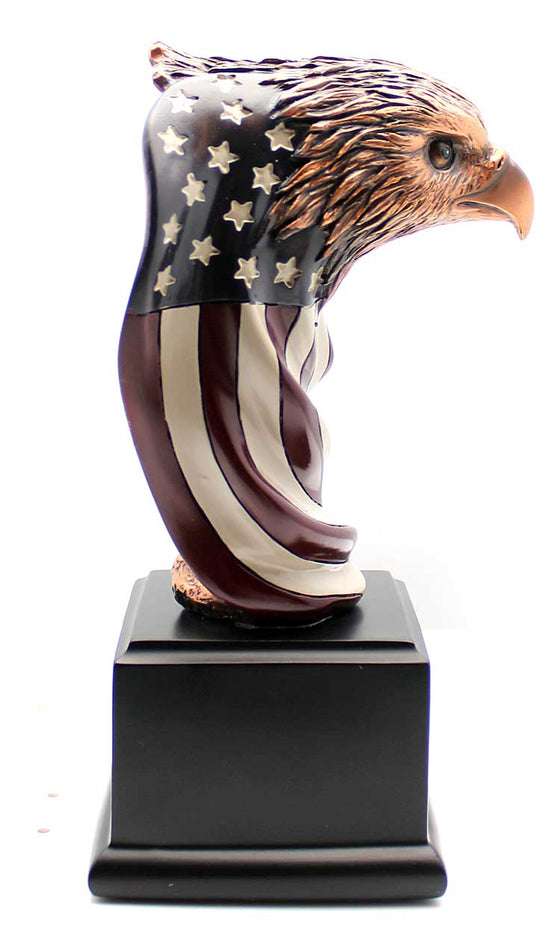 Small Eagle Bust Wrapped In Flag