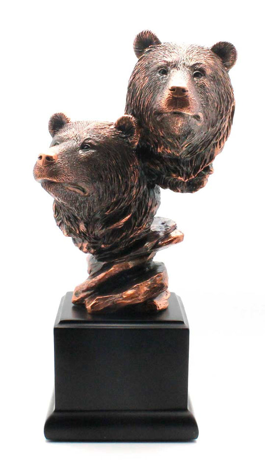 Double Bronze Bear Figurine | Statue