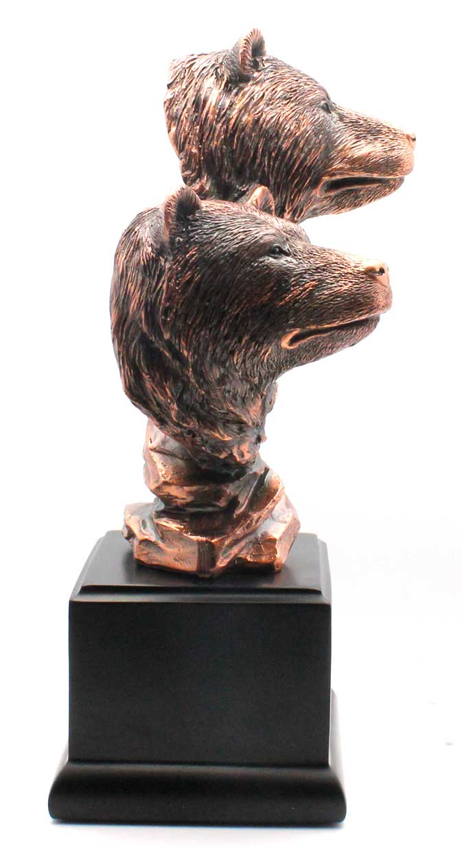 Double Bronze Bear Figurine | Statue