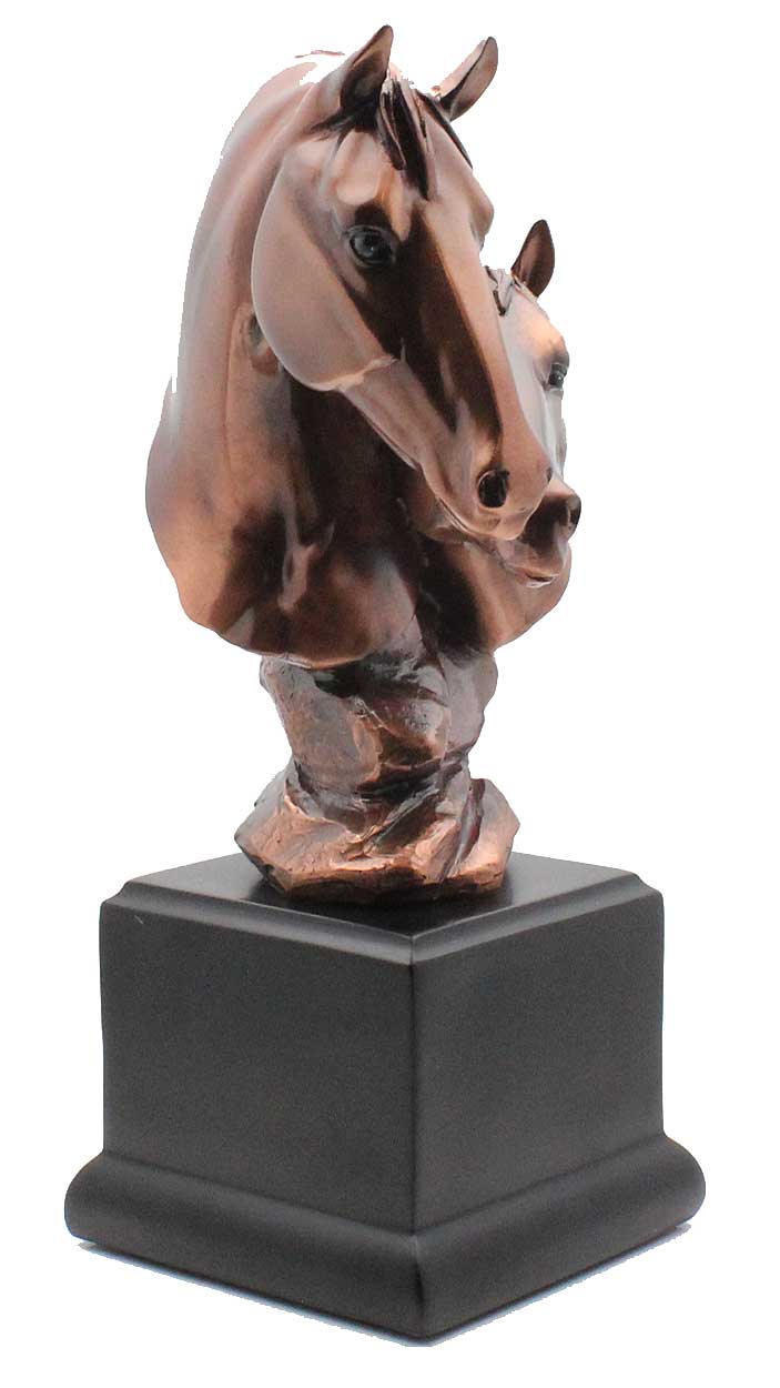 Load image into Gallery viewer, 2 Bronze Horse Head Statue - Figurine
