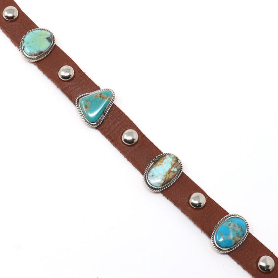 Load image into Gallery viewer, Navajo Turquoise Silver Dog Collar By Dan Martinez
