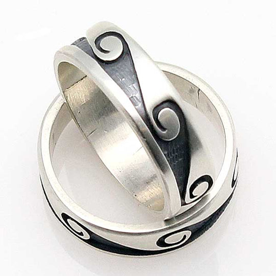Hopi Silver Ring -Waves & Water