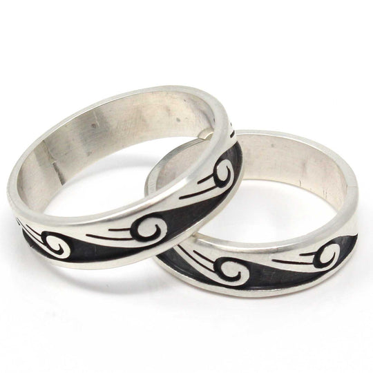Hopi Silver Ring - Clouds & Rain