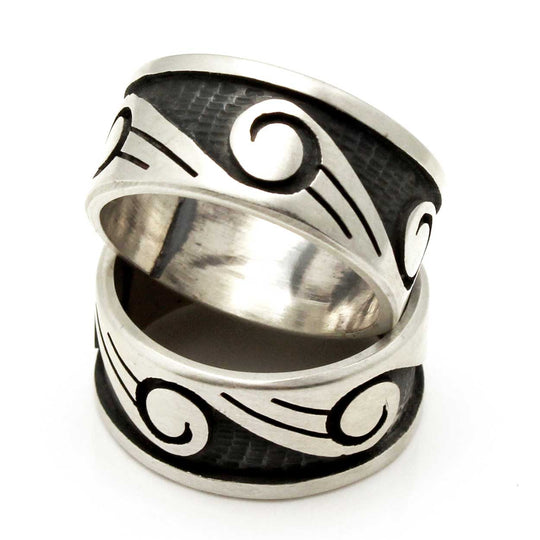3/8" Hopi Band Ring (Waves & Rain)-Multiple Sizes