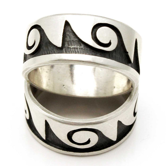 3/8" Hopi Band Ring (Waves & Water)-Multiple Sizes