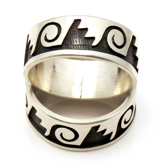 3/8" Hopi Band Ring (Water & Clouds)-Multiple Sizes