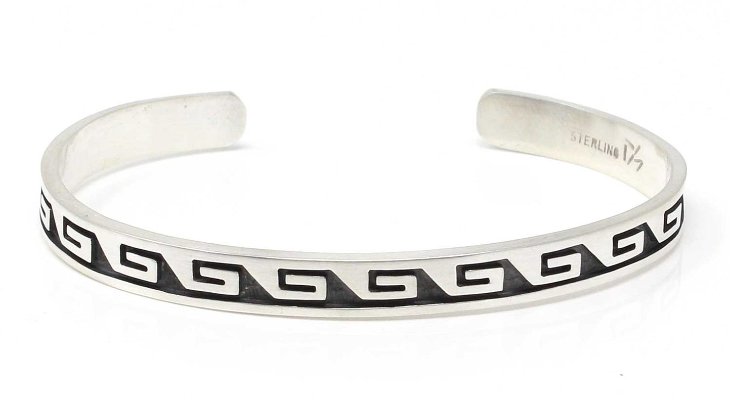 Silver Hopi Bracelet - Clouds