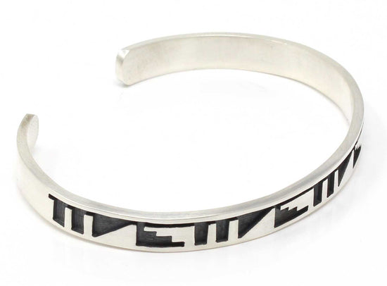 Silver Hopi Bracelet - Water & Clouds