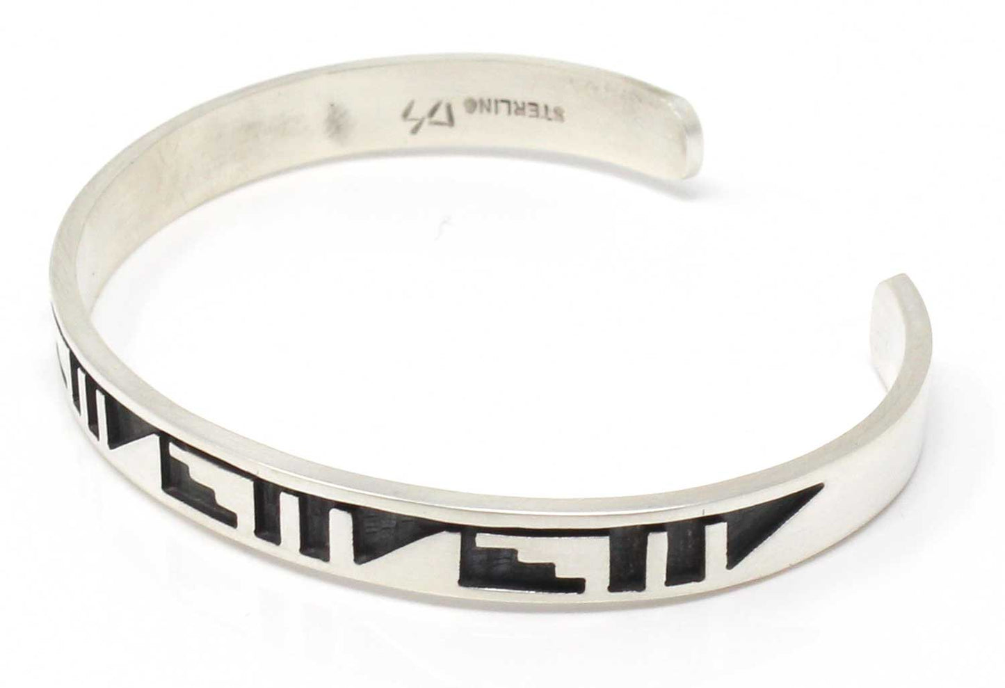 Silver Hopi Bracelet - Water & Clouds