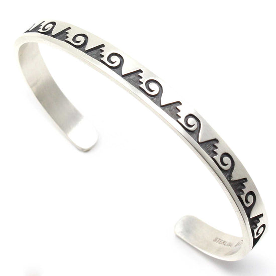 Silver Hopi Bracelet - Clouds & Water