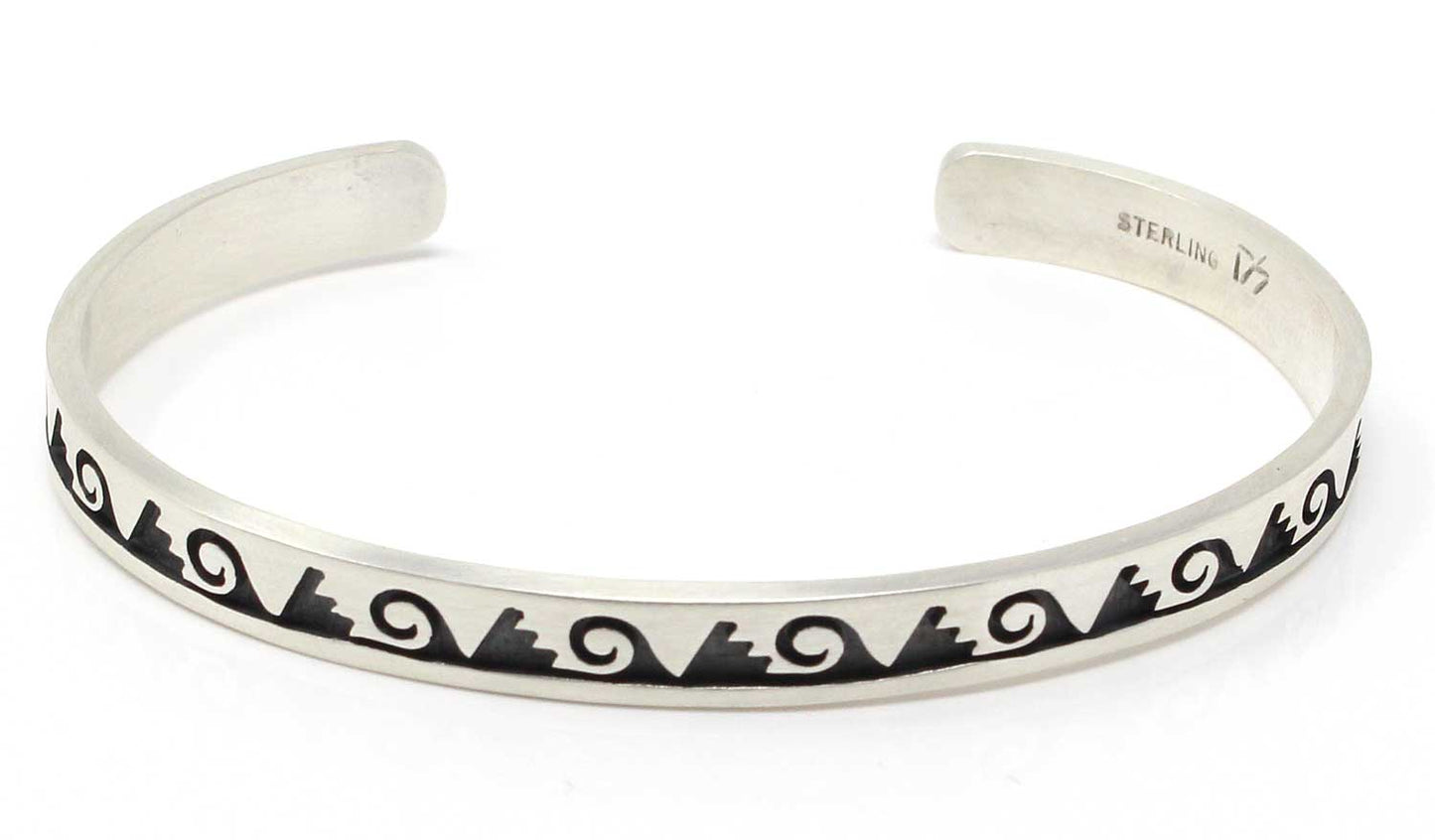 Silver Hopi Bracelet - Clouds & Water