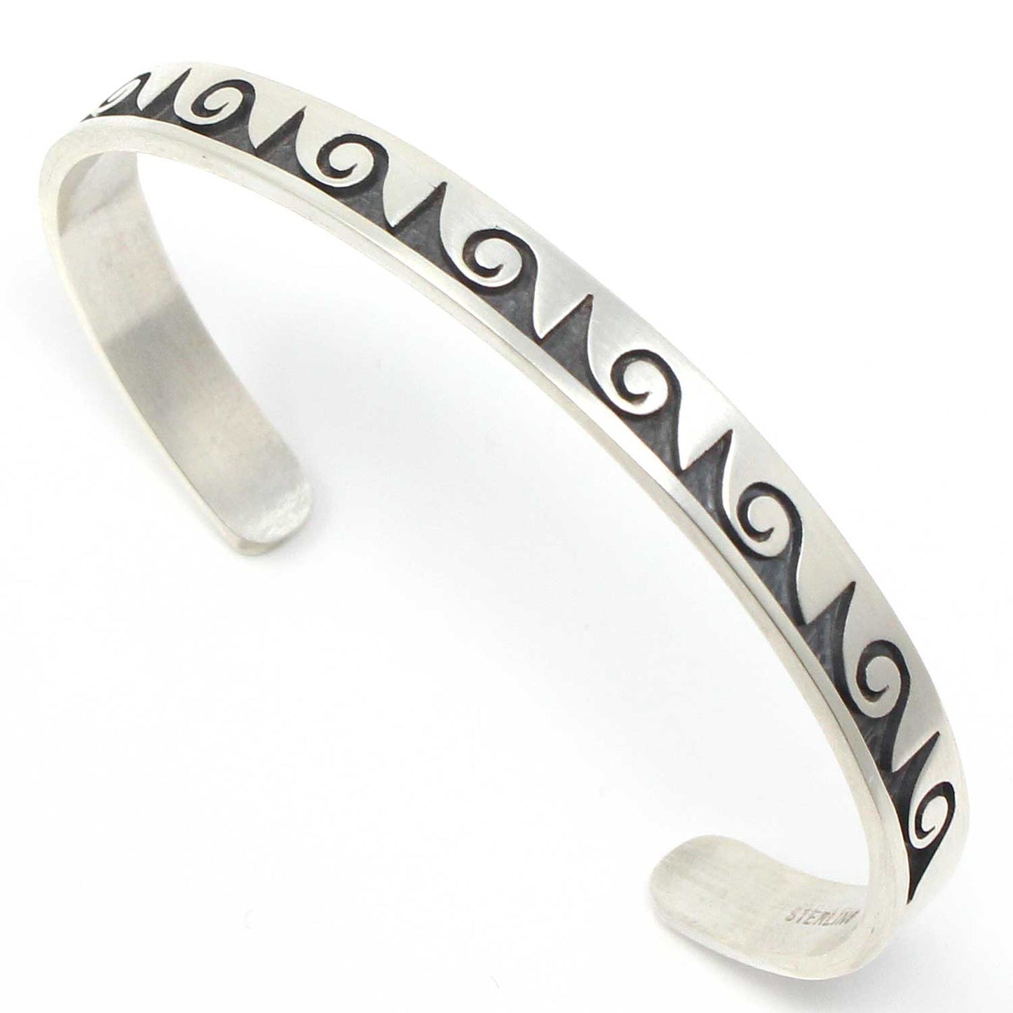 Sterling Silver Hopi Waves-Water Bracelet