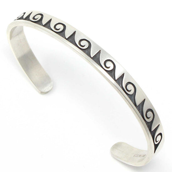 Sterling Silver Hopi Waves-Water Bracelet