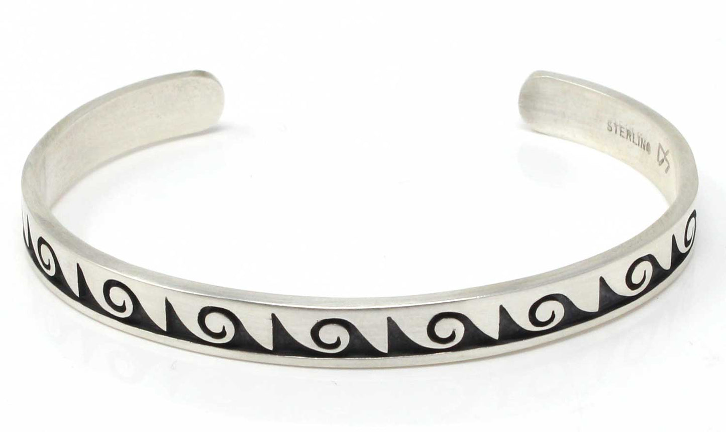 Sterling Silver Hopi Waves-Water Bracelet