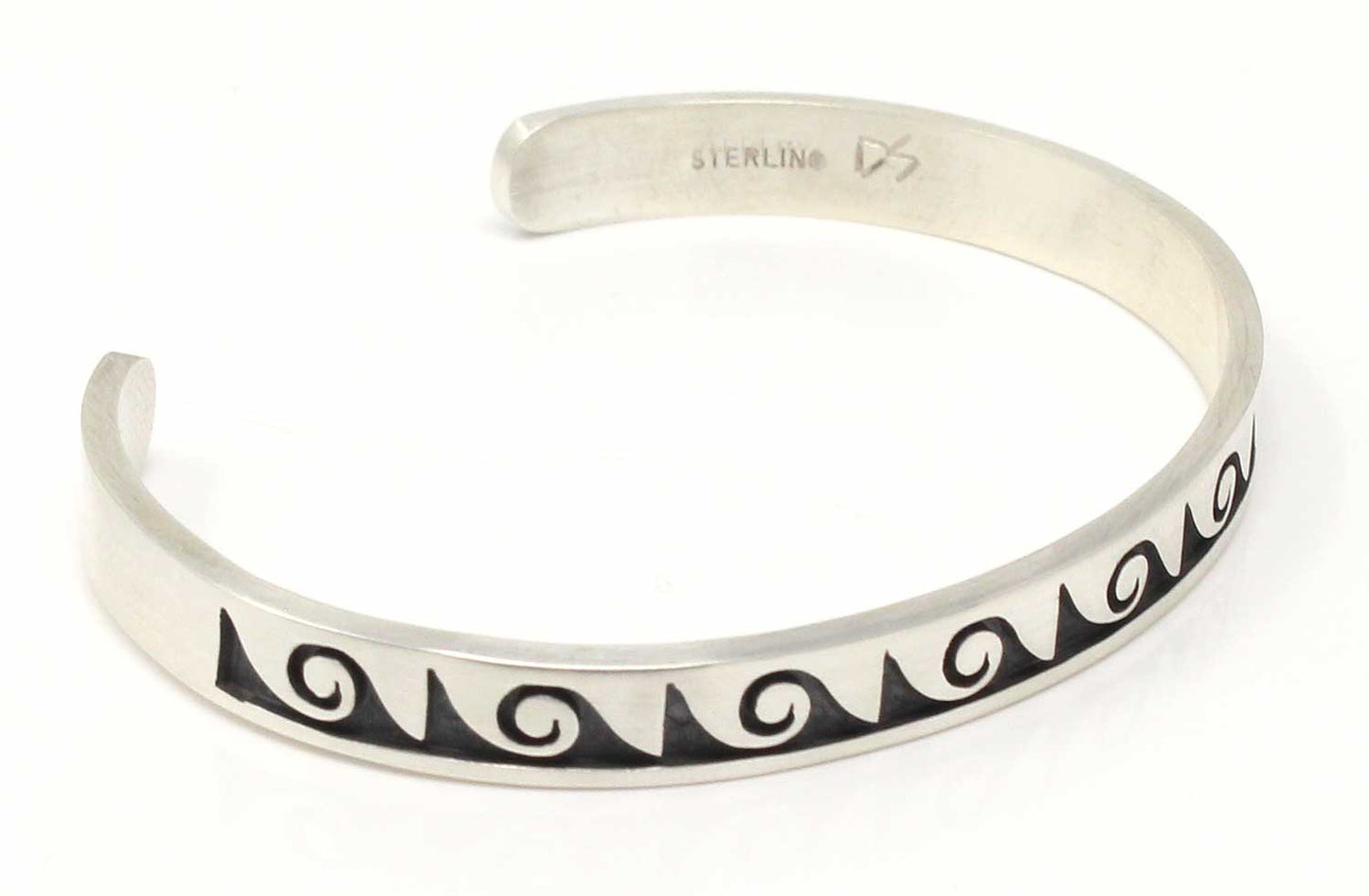 Sterling Silver Hopi Waves-Water Bracelet