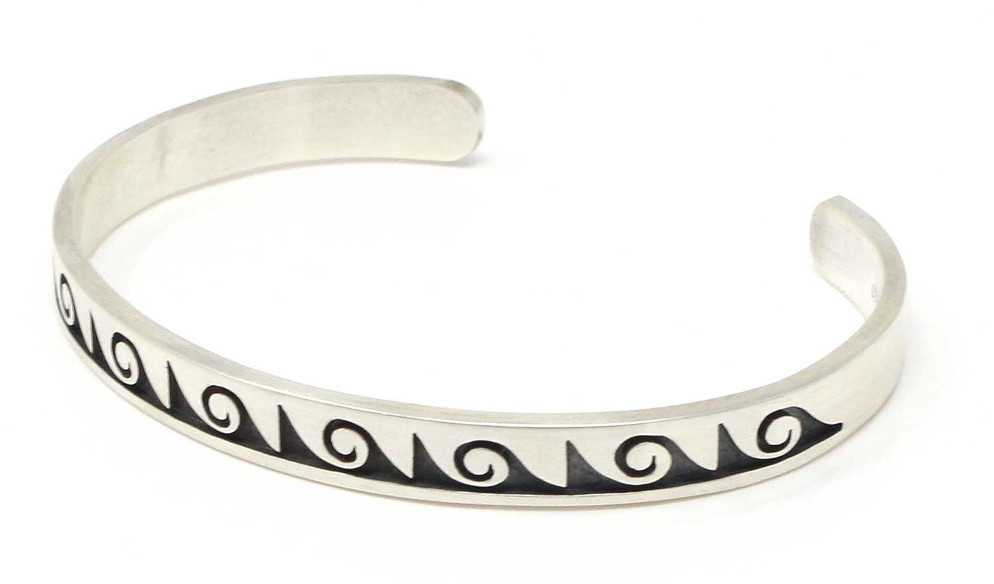 Sterling Silver Hopi Waves-Water Bracelet