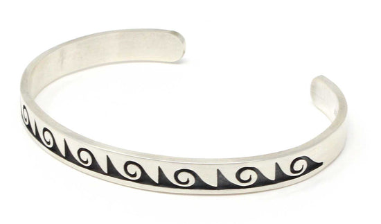 Sterling Silver Hopi Waves-Water Bracelet